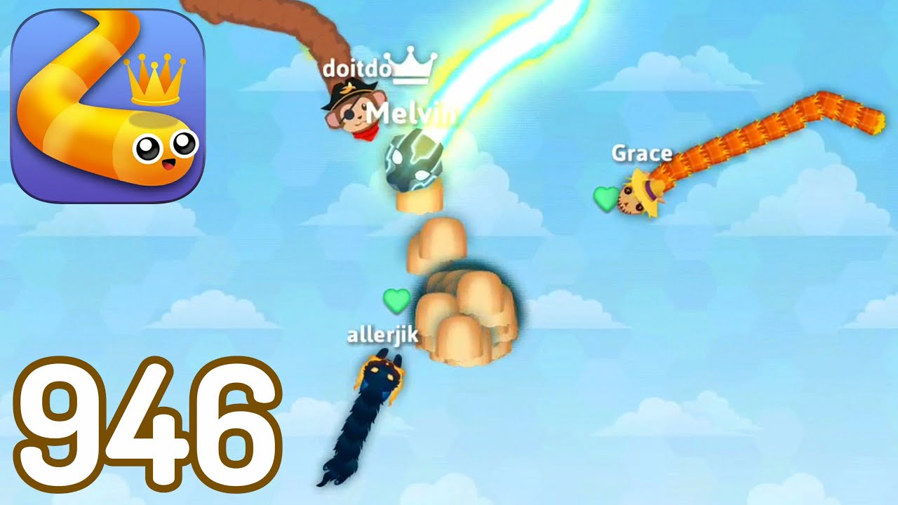 Snake.io-(Gameplay 946)-N3 En CUERNOS Y HALOS