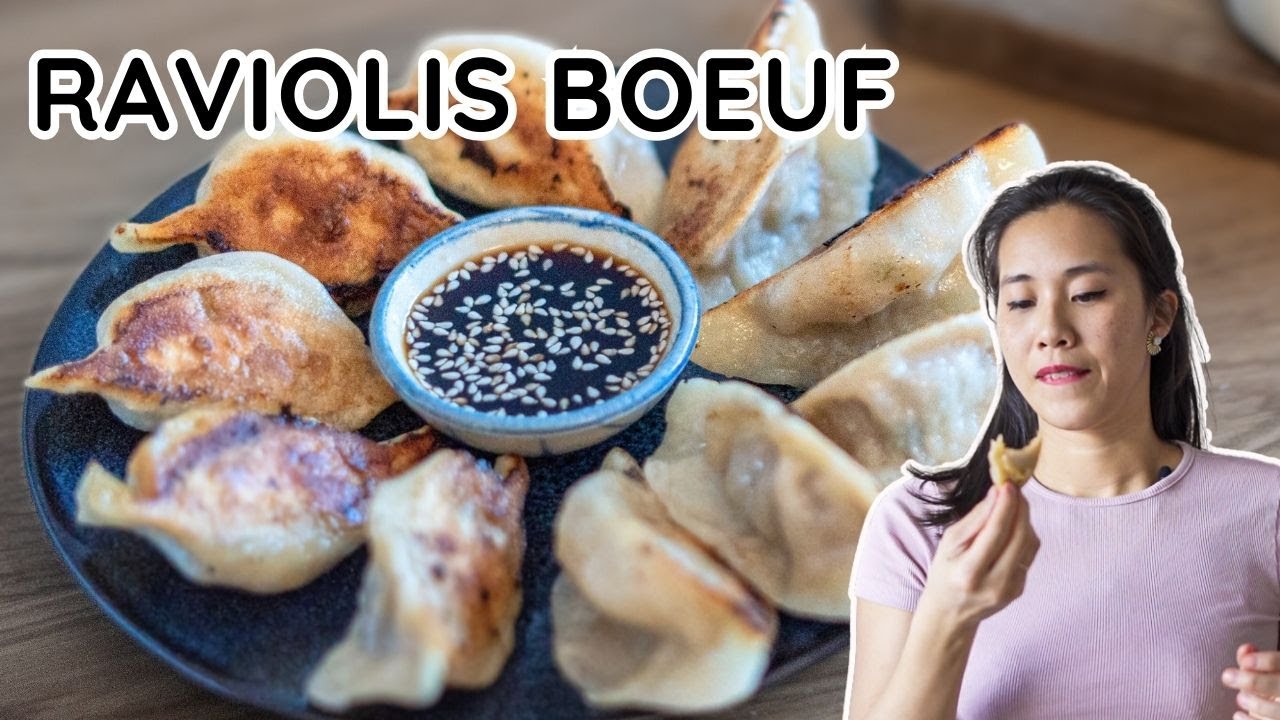 GYOZA AU BOEUF - RECETTE COMPLETE (pâte , farce,pliage, sauce) + astuce 🥟