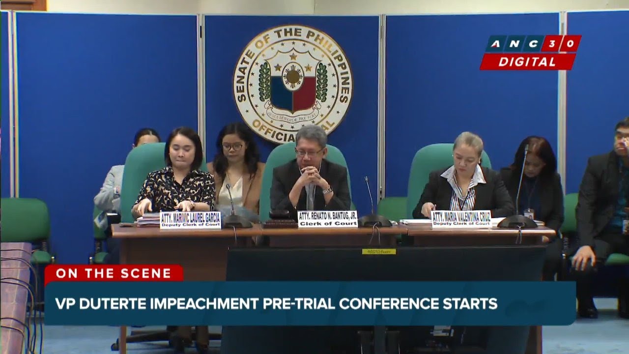 WATCH: VP Sara Duterte impeachment pre-trial conference starts | ANC