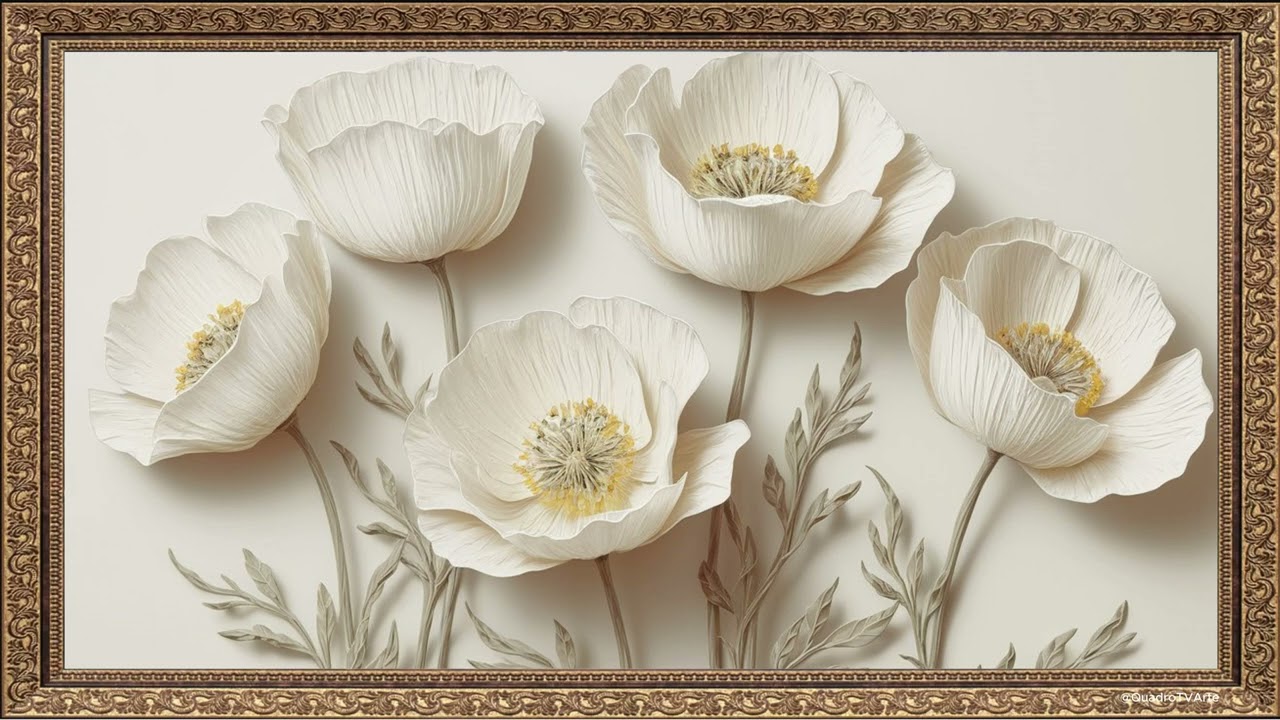 Quadro emoldurado para TV l Lindas Tulipas