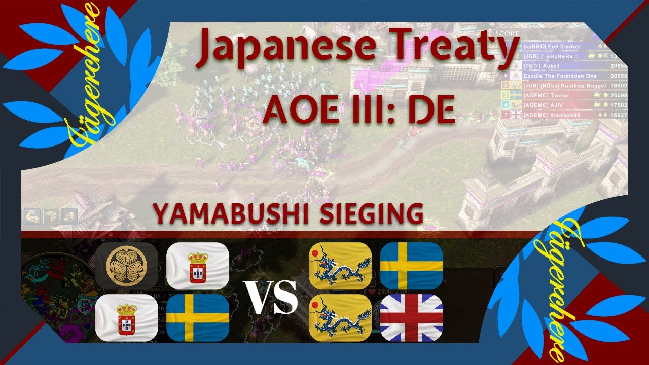 AOE III: DE | Yamabushi CLUTCHING! | 4v4 Treaty with Japanese