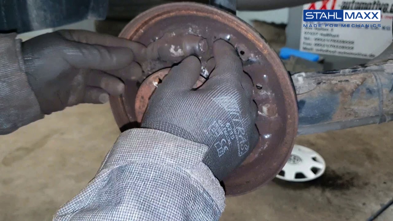 VW Polo 9N  Bremse Handbremse Trommelbremse Bremsbacken Bremszylinder Bremstrommel erneuern wechseln