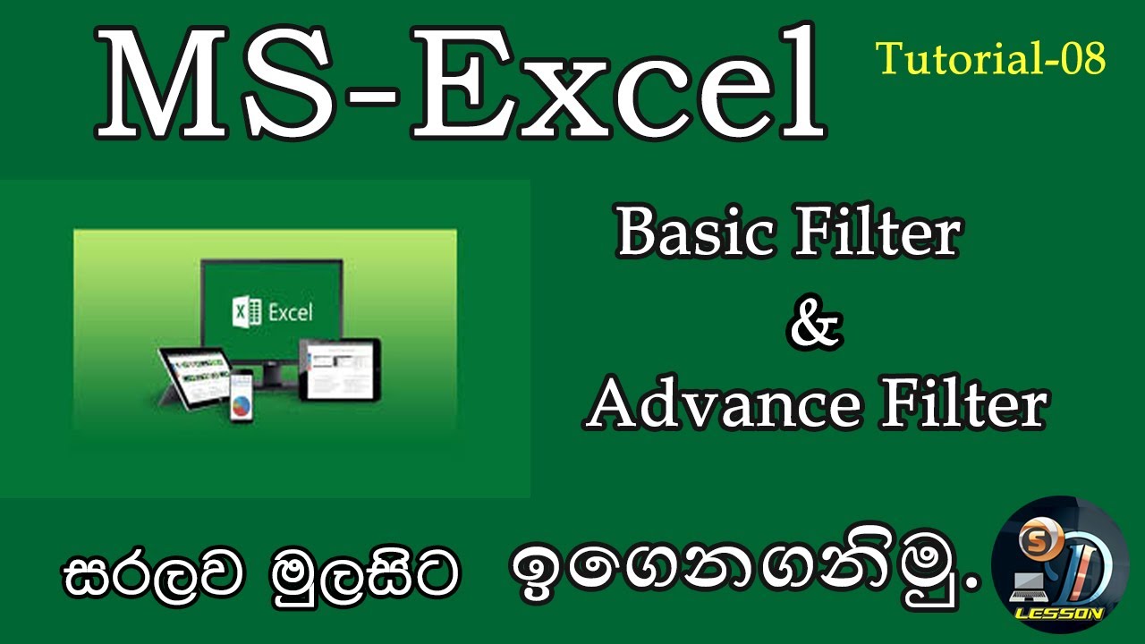 MS- Excel Filter | sinhala |Tutorial_8
