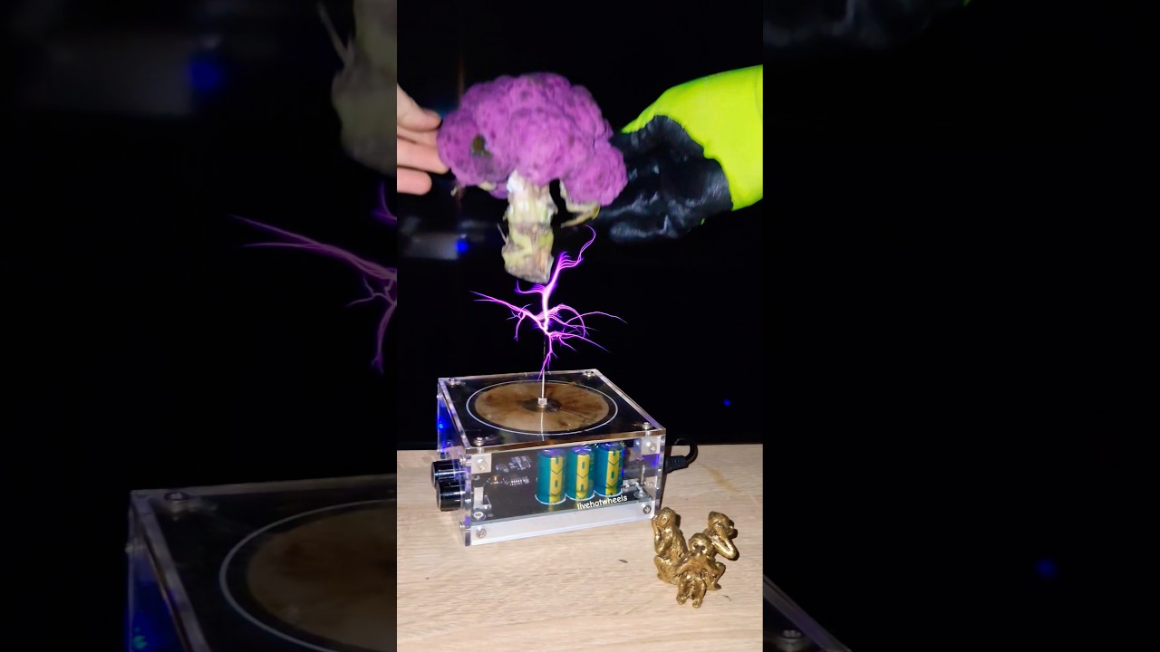Music Tesla Coil #cauliflower #physics #experiment #teslacoil