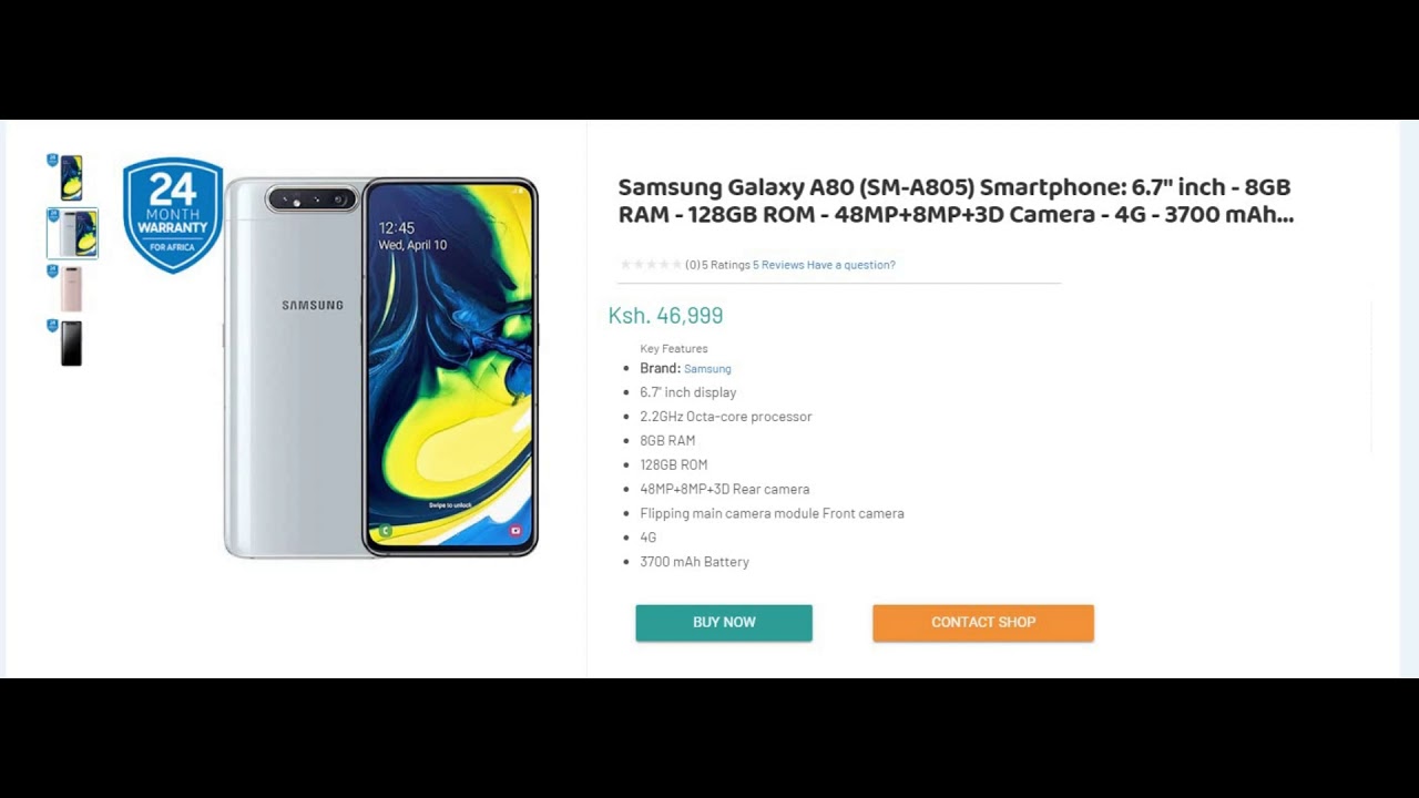 Samsung Galaxy A80  Price in Kenya