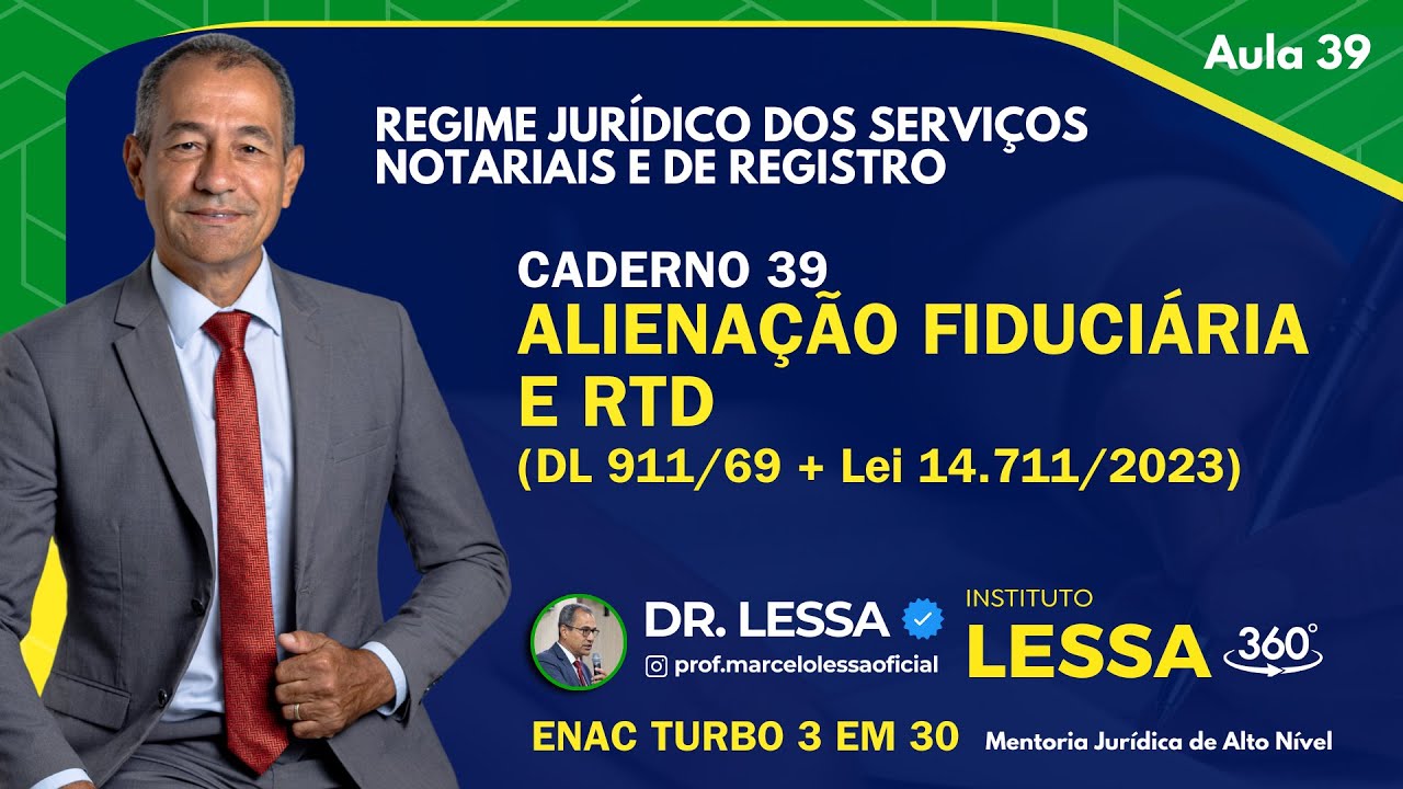 📚 Aula 39 &ndash; Aliena&ccedil;&atilde;o Fiduci&aacute;ria e RTD &ndash; Procedimentos Judiciais e Extrajudiciais