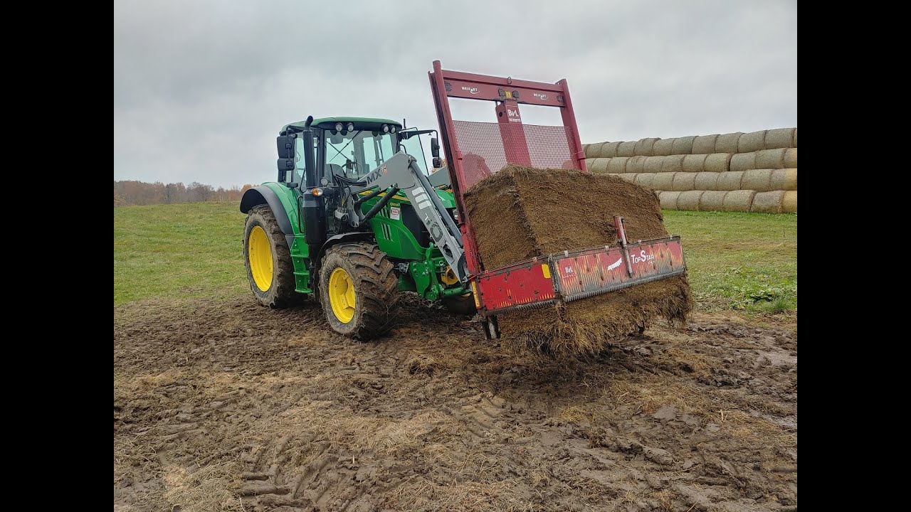 Wycinak BVL piłowy na ładowaczu wycinanie kostki sianokiszonki John Deere 6120M