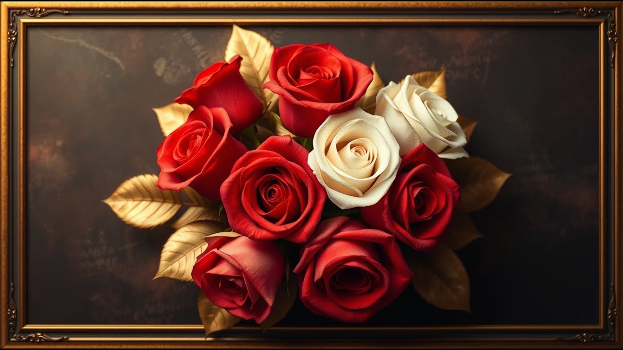 Classic Rose Framed TV Art 🌹 Elegant Floral Wall Décor | 4K TV Art Screensaver