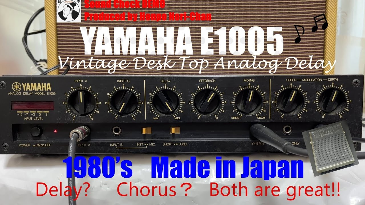 YAMAHA E1005 1980's Vintage Analog Delay Made in Japan Desk top W/Foot switch