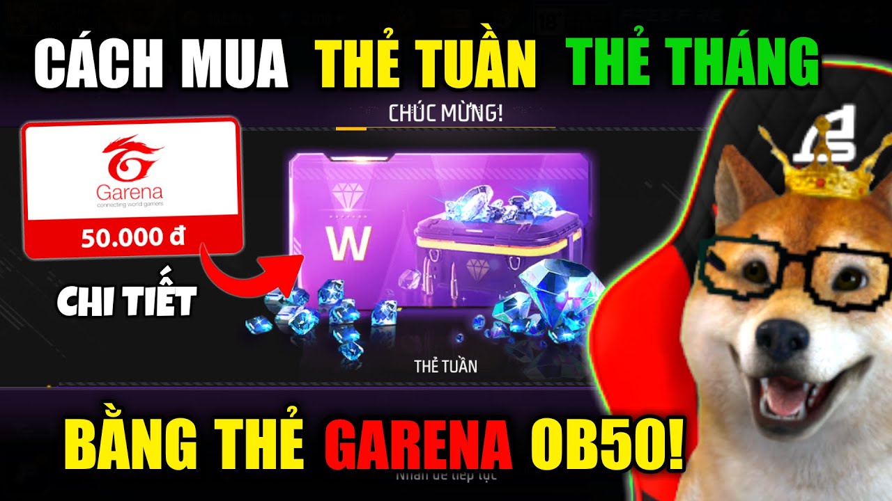 Cách Mua Thẻ Tuần & Thẻ Tháng Bằng Thẻ GARENA Chi Tiết Khi Trang Nạp Thẻ Bị Bảo Trì | Free Fire