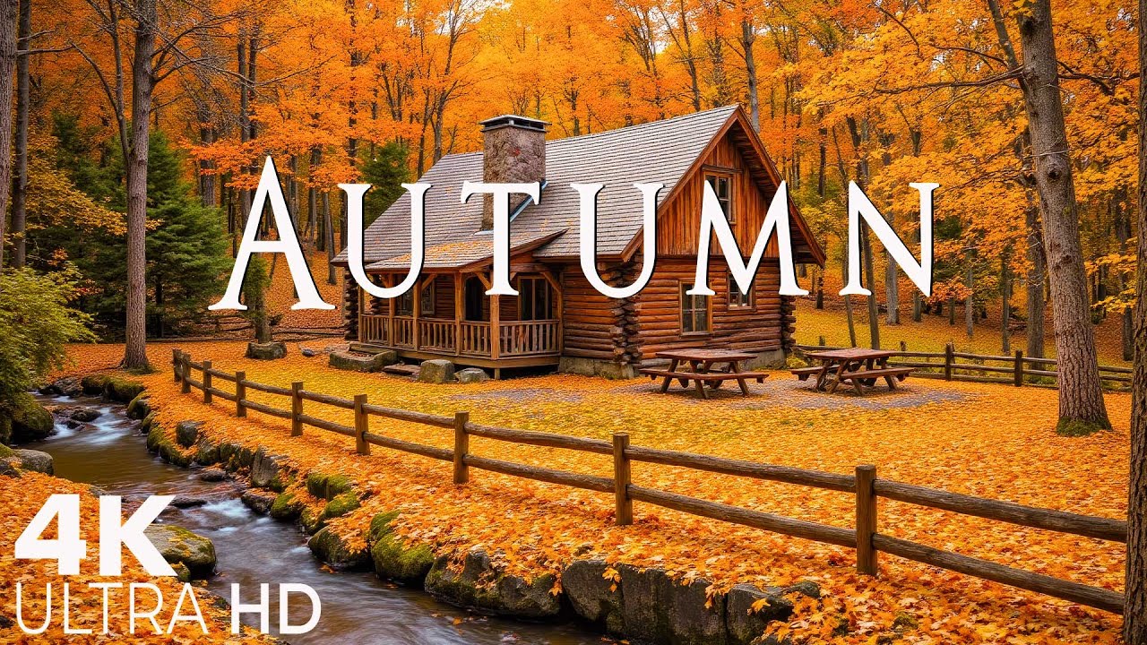4K Beautiful Relaxing Music 🍁 Enchanting Autumn Nature Scenes with Forest Sounds & Peaceful Music #3