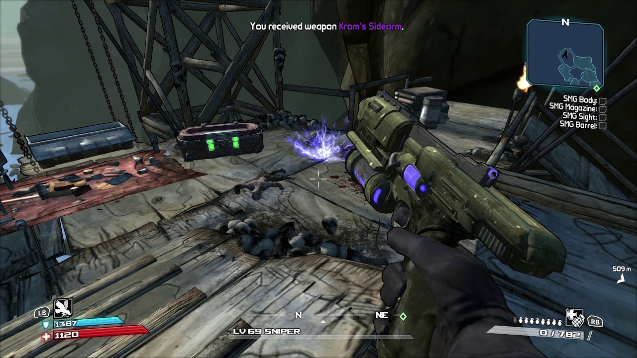 Borderlands 1 Enhanced Farming at Level 69  Kroms Sidearm