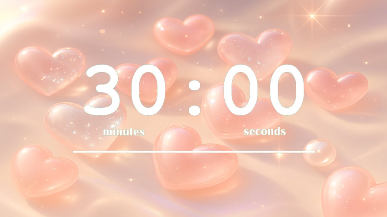 30‑minute glitter hearts ✨💖 |  dreamy love harp study timer