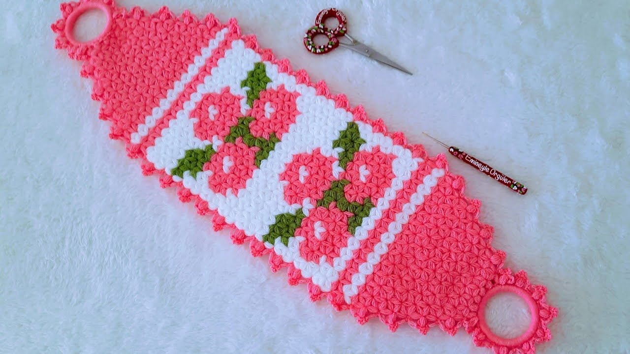 🌸Pembe Sevenler Buraya! 💗 Uzun Çiçekli Lif Modeli#lifmodelleri #handmade #crochet 