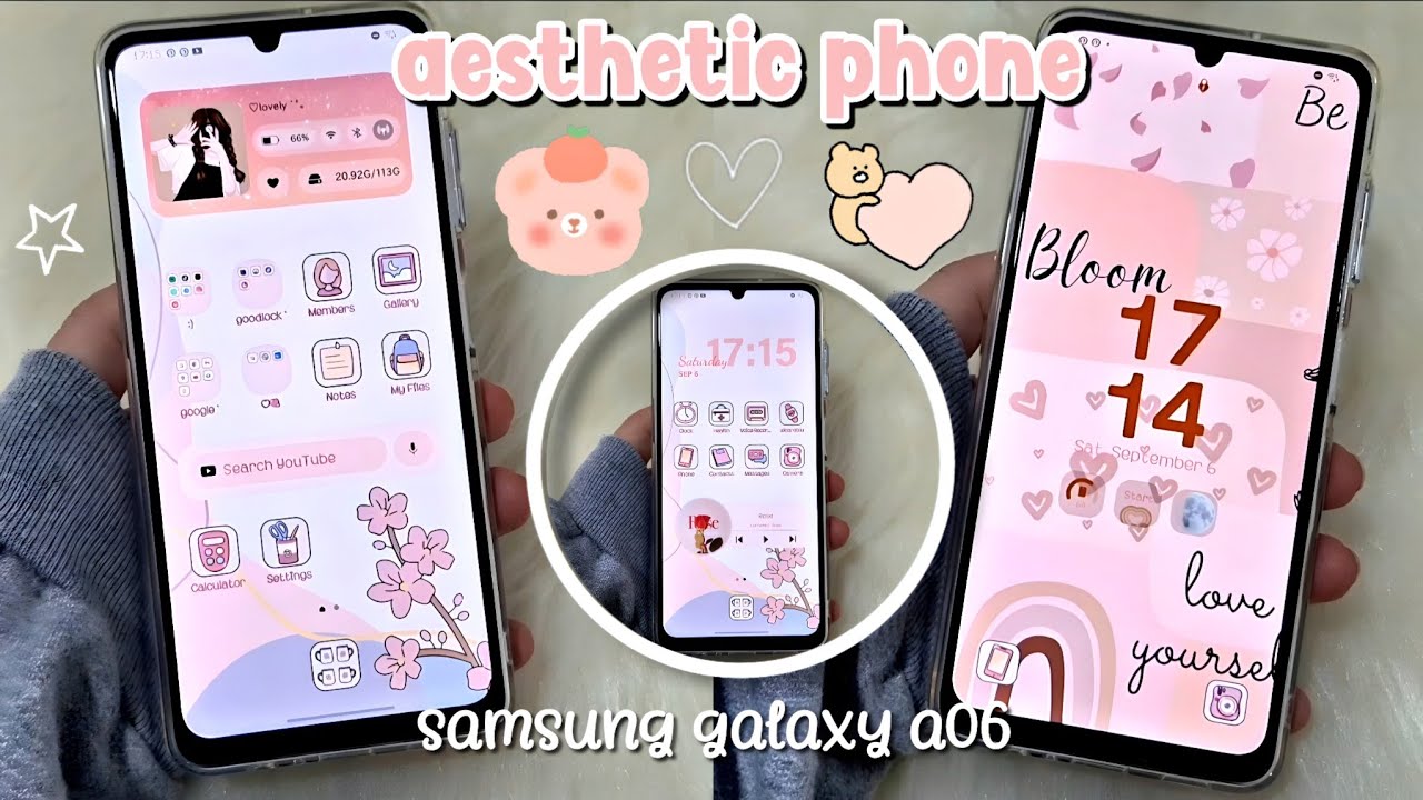 how to make your android phone aesthetic 🧋✨️ (Samsung Galaxy A06 🤍)  setup & customization