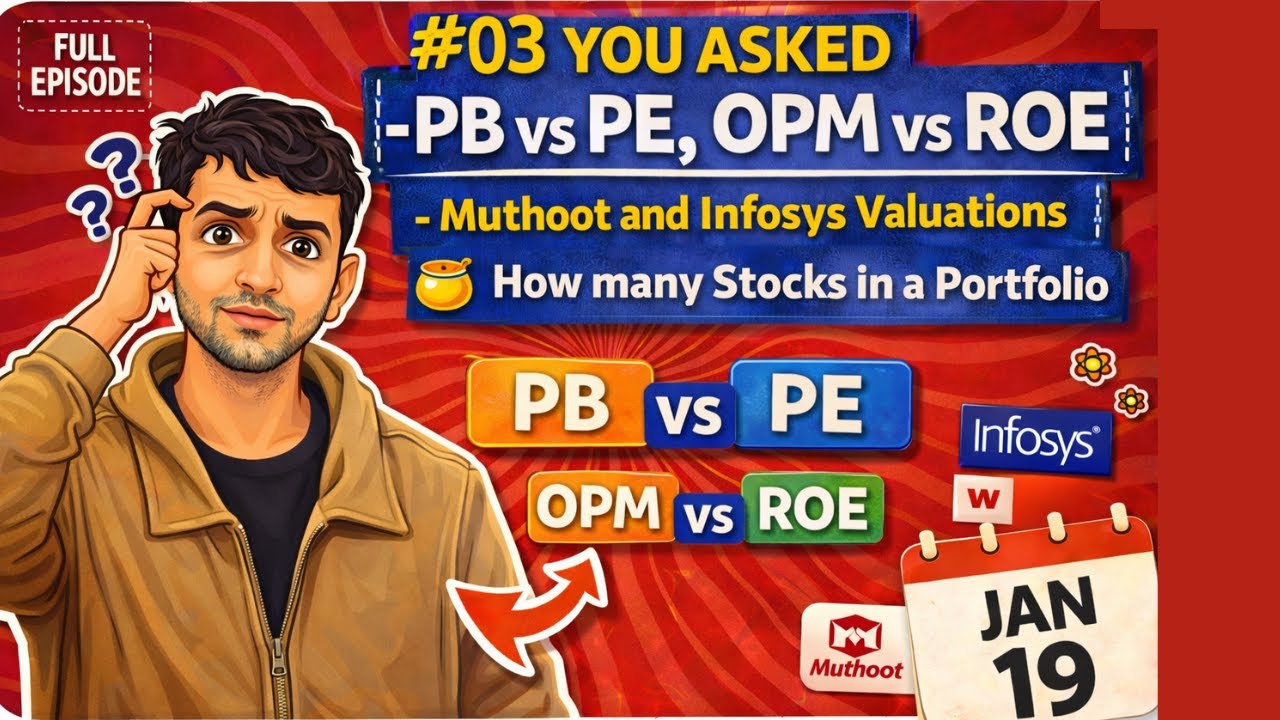You Asked #3 | PB vs PE, OPM vs ROE, Valuations of Muthoot & Infosys, Portfolio Size