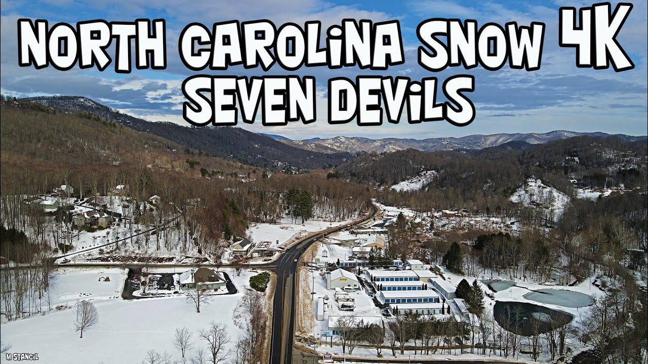 North Carolina Snow 4K /Seven Devils (DJI Mavic Air 2 Drone Footage) Below Grandfather Mountain!!