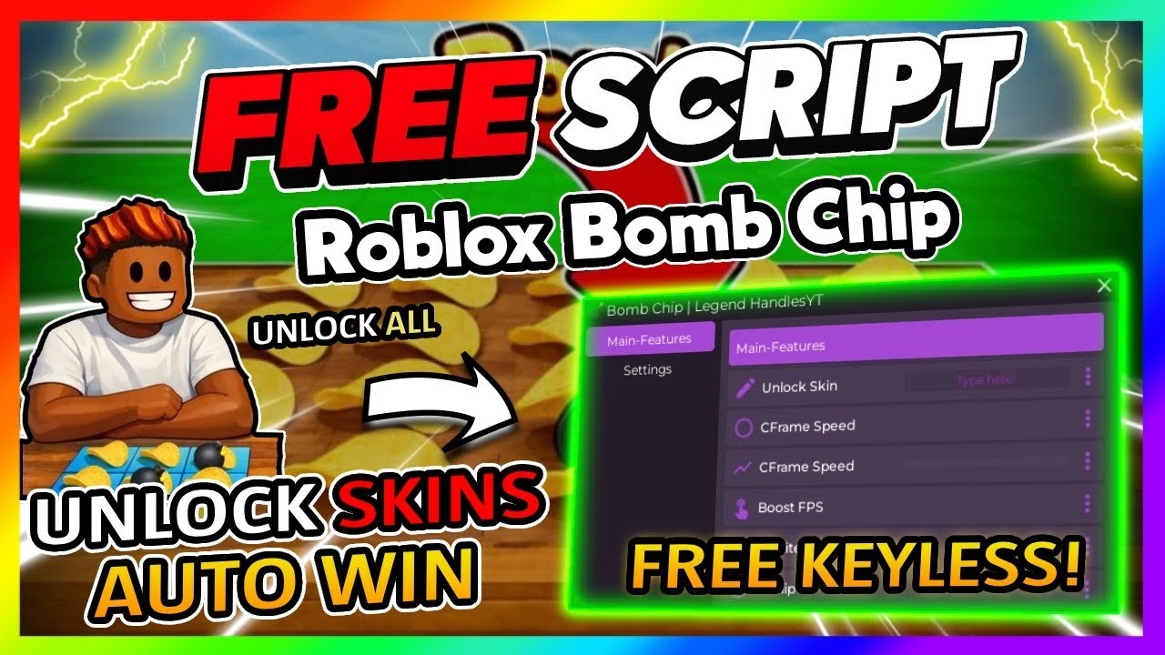 Roblox Bomb Chip Script *NO KEY* - UNLOCK SKINS, FREE GAMEPASSES, AUTO WIN + More!