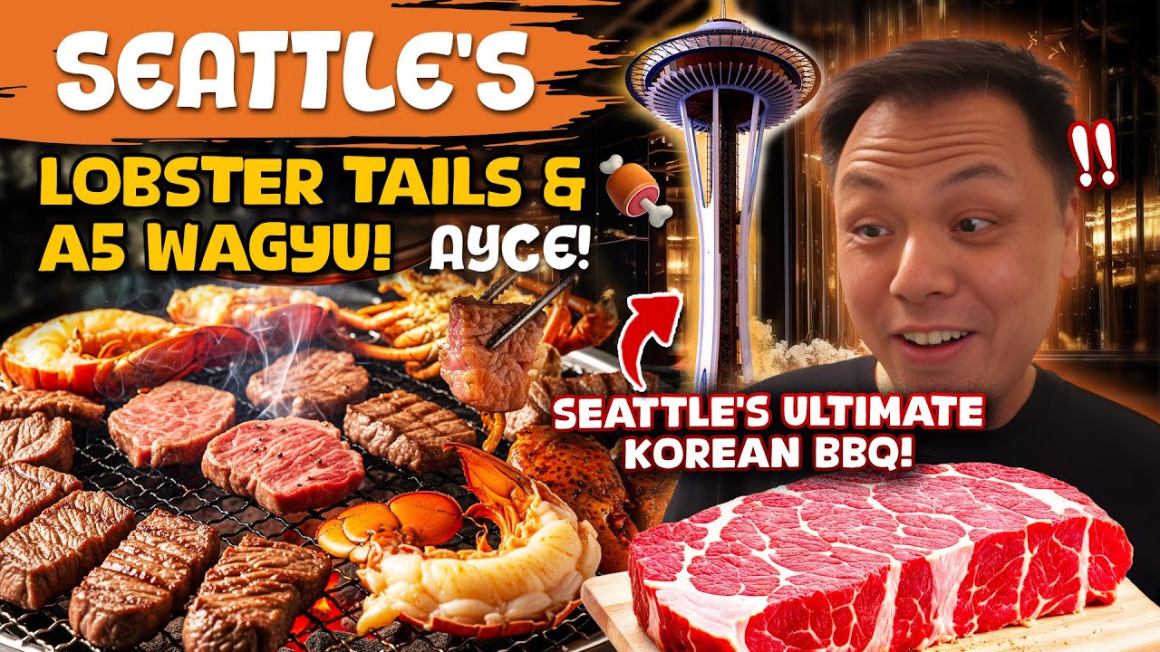 SEATTLE'S ULTIMATE AYCE Lobster Tail & A5 Wagyu Korean BBQ! Shug’s Ice Cream Soda Fountain