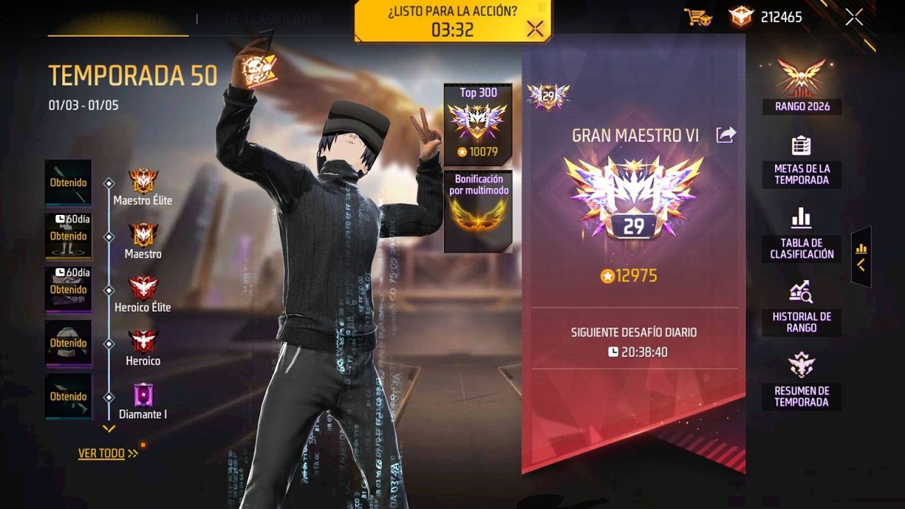 TOP GLOBAL 20 EN BR CLASIDICATATORIA FREE FIRE
