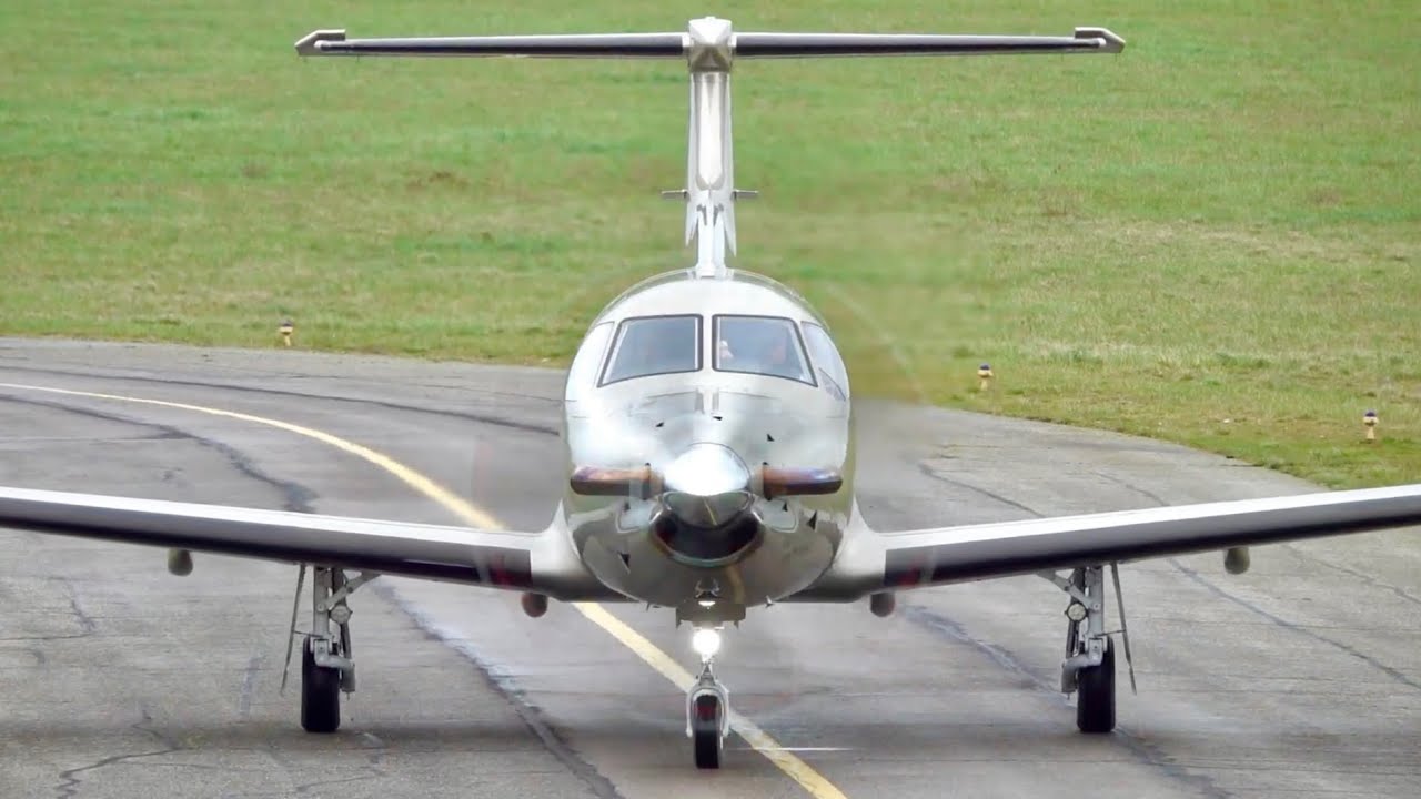 Pilatus PC-12 NG | Jetfly Aviation | Flaps Up Landing at Nancy Essey Airport | Luxury Plane