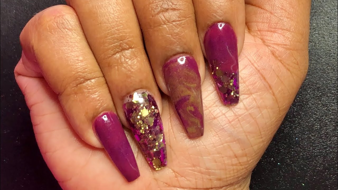Burgundy Fall Acrylic Nails [Watch Me Work]