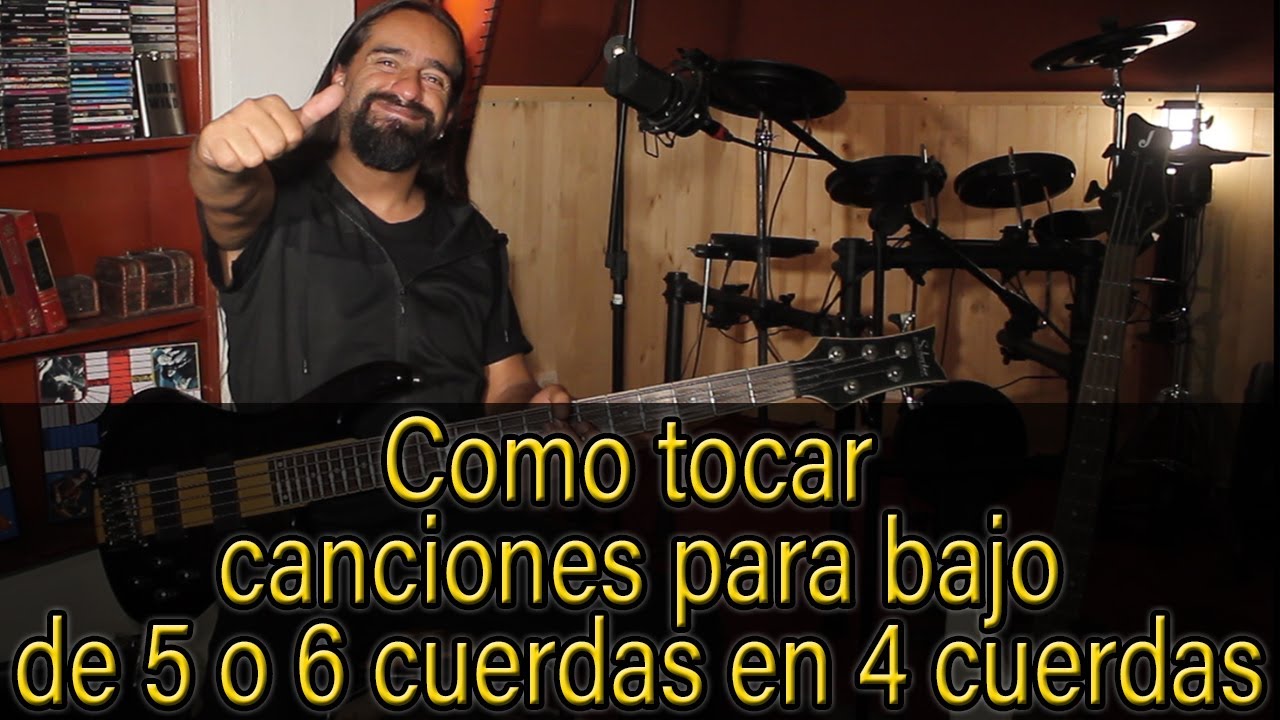 Como tocar canciones para bajo de 5 o 6 cuerdas en un bajo de 4 cuerdas