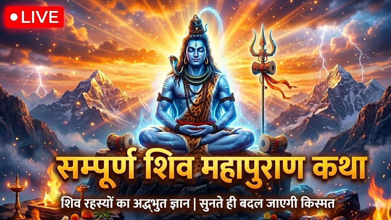 🔴LIVE: सम्पूर्ण शिव महापुराण कथा | Shiv Mahapuran Katha Full | सुनने से मिलती है महादेव की कृपा