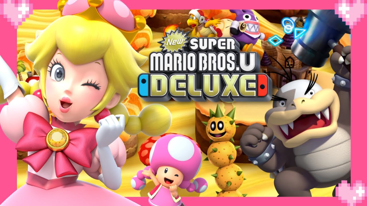 💗 New Super Mario Bros.U Deluxe (Layer-Cake Desert) - Peachette toadette Gameplay 💗