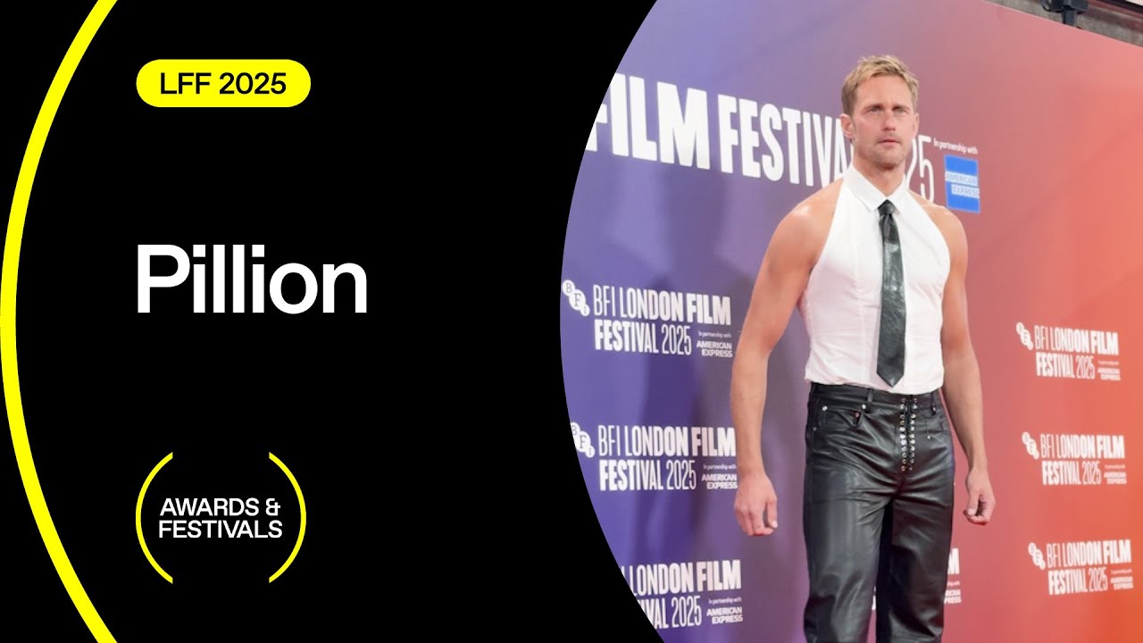Harry Lighton, Alexander Skarsg&aring;rd & Harry Melling on PILLION | BFI London Film Festival Red Carpet