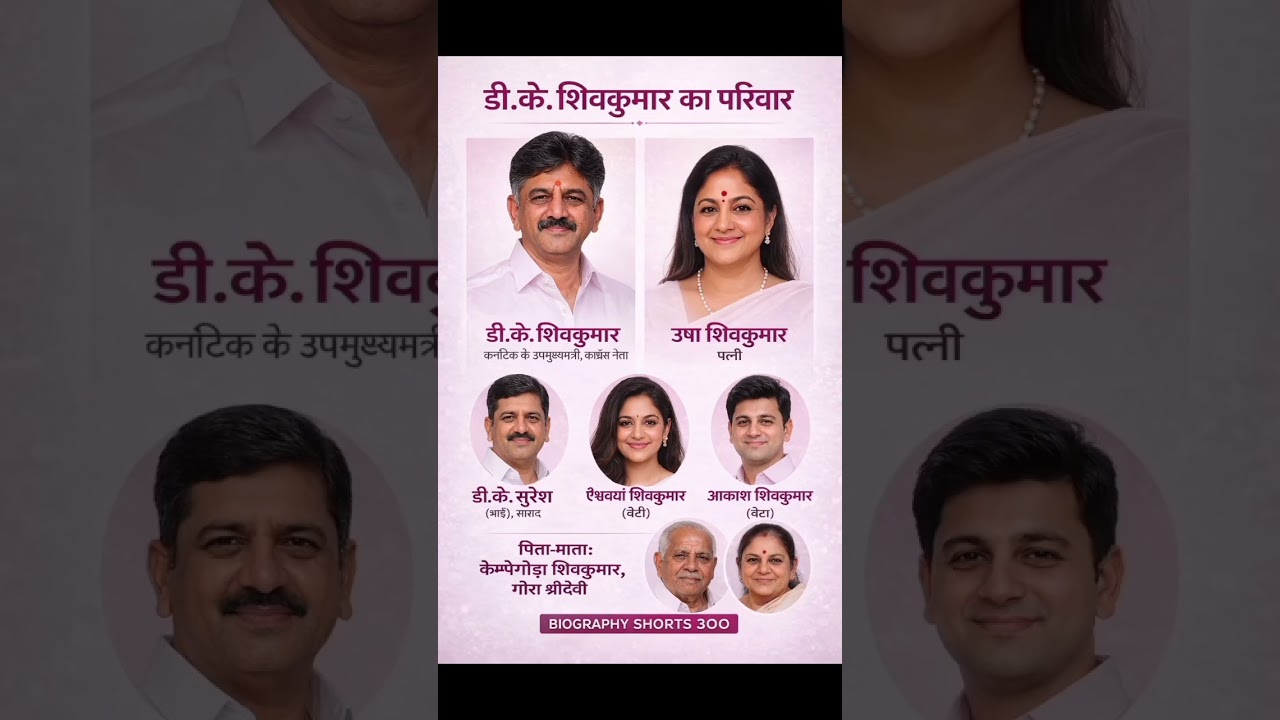 कांग्रेस नेता डी.के. शिवकुमार का परिवार 😀:Congress leader D.K. Shivakumar's family#ytshorts #gk #ias