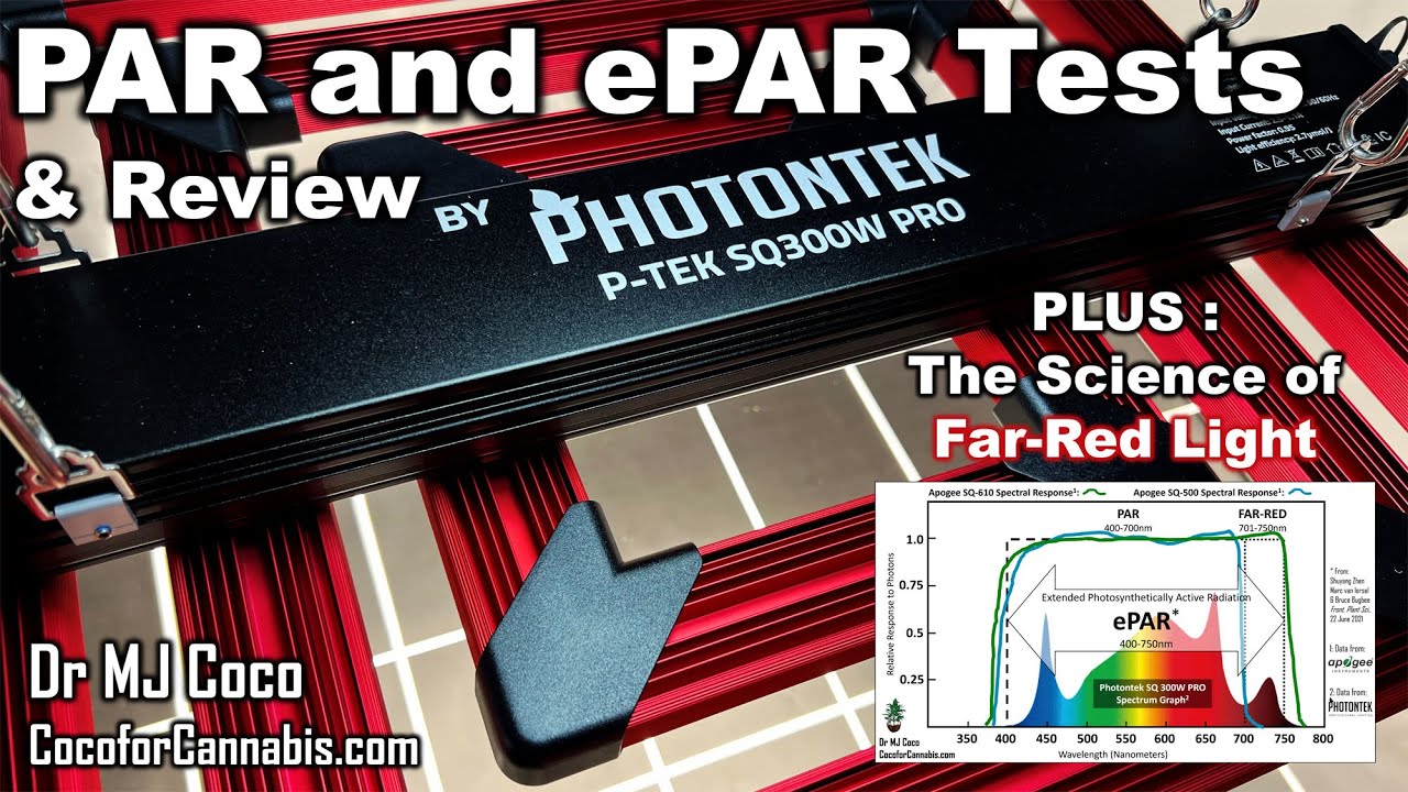 Photontek SQ 300w PRO Par and ePAR Tests Plus the Science of Far-Red Light