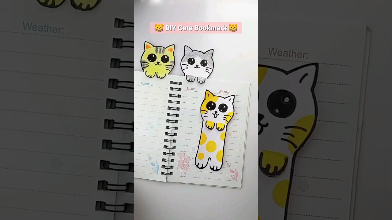 DIY Cute Bookmark 🐱 | Bookmark Ideas #diy #cute #bookmark #cat #viral #shorts