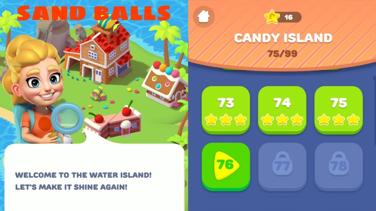 SAND BALLS NEW UPDATE CANDY ISLAND ALL LEVELS 75 GAMEPLAY WALKTHROUGH PART 132