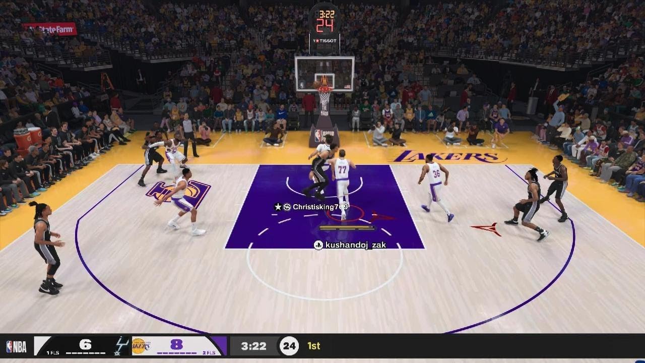 Los Angeles Lakers versus San Antonio Spurs play now. Online NBA 2K 26.