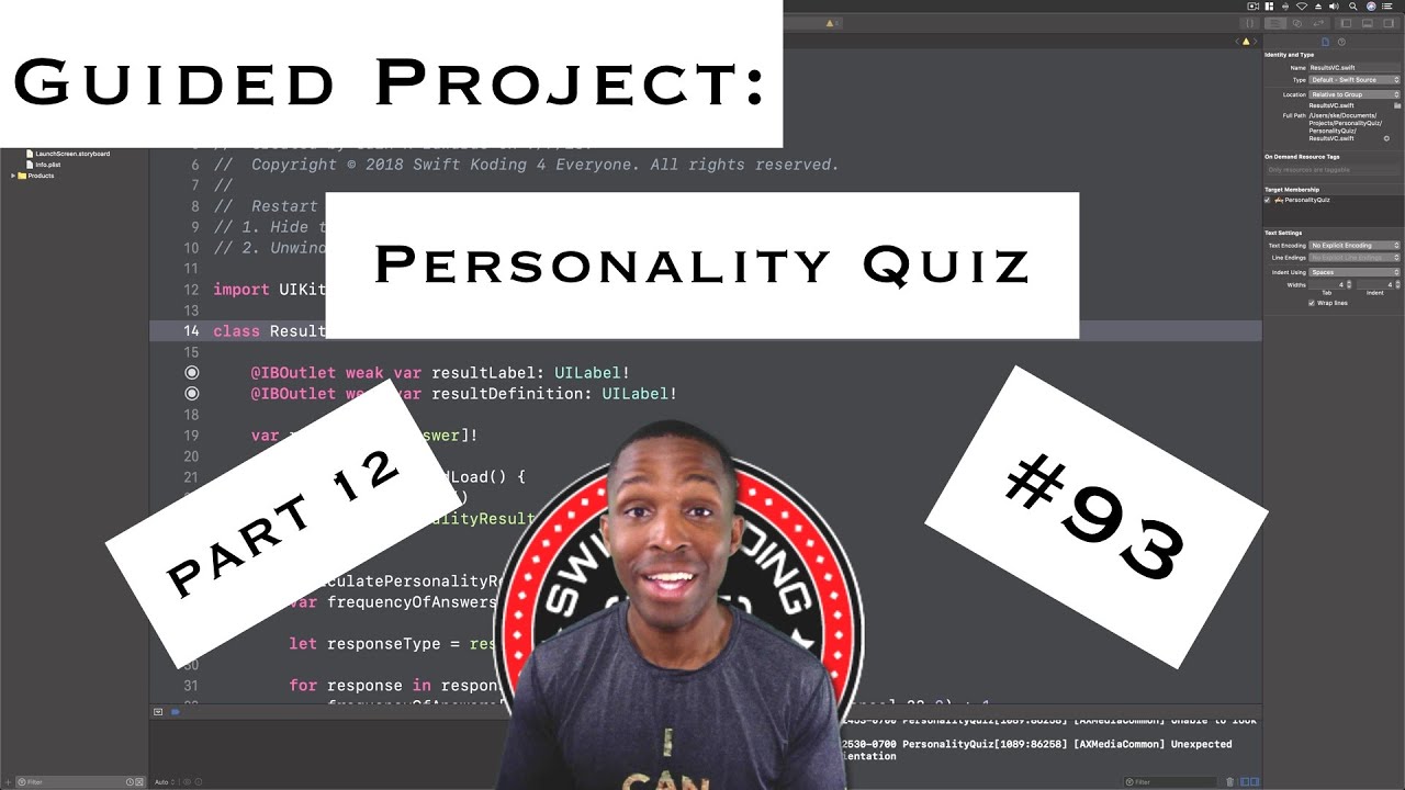 App Development with Swift Guided Project 3: Personality Quiz - Part 12