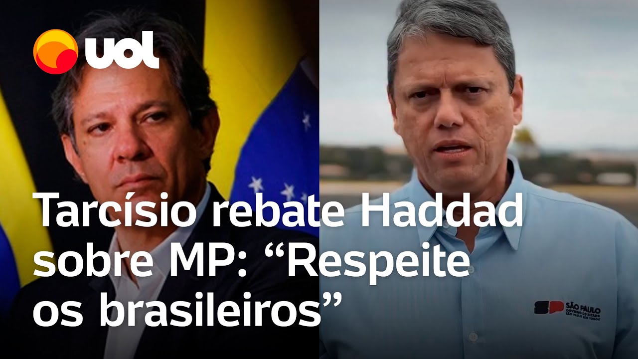 Tarcísio critica PT e rebate Haddad sobre MP: 'Tenha vergonha e respeite o brasileiro'