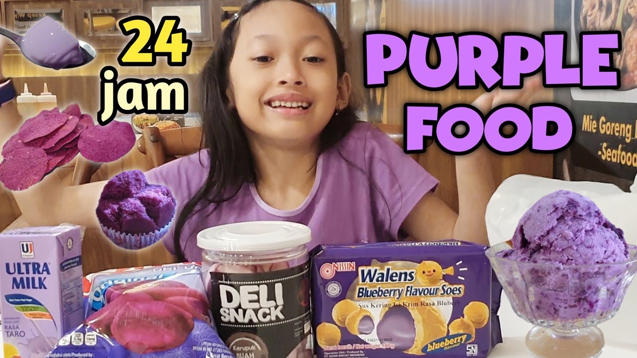 24 Jam Makan Warna Ungu ♥﻿ Asyik Aqilla Makan Es Krim Warna Ungu | Aqilla's Diary