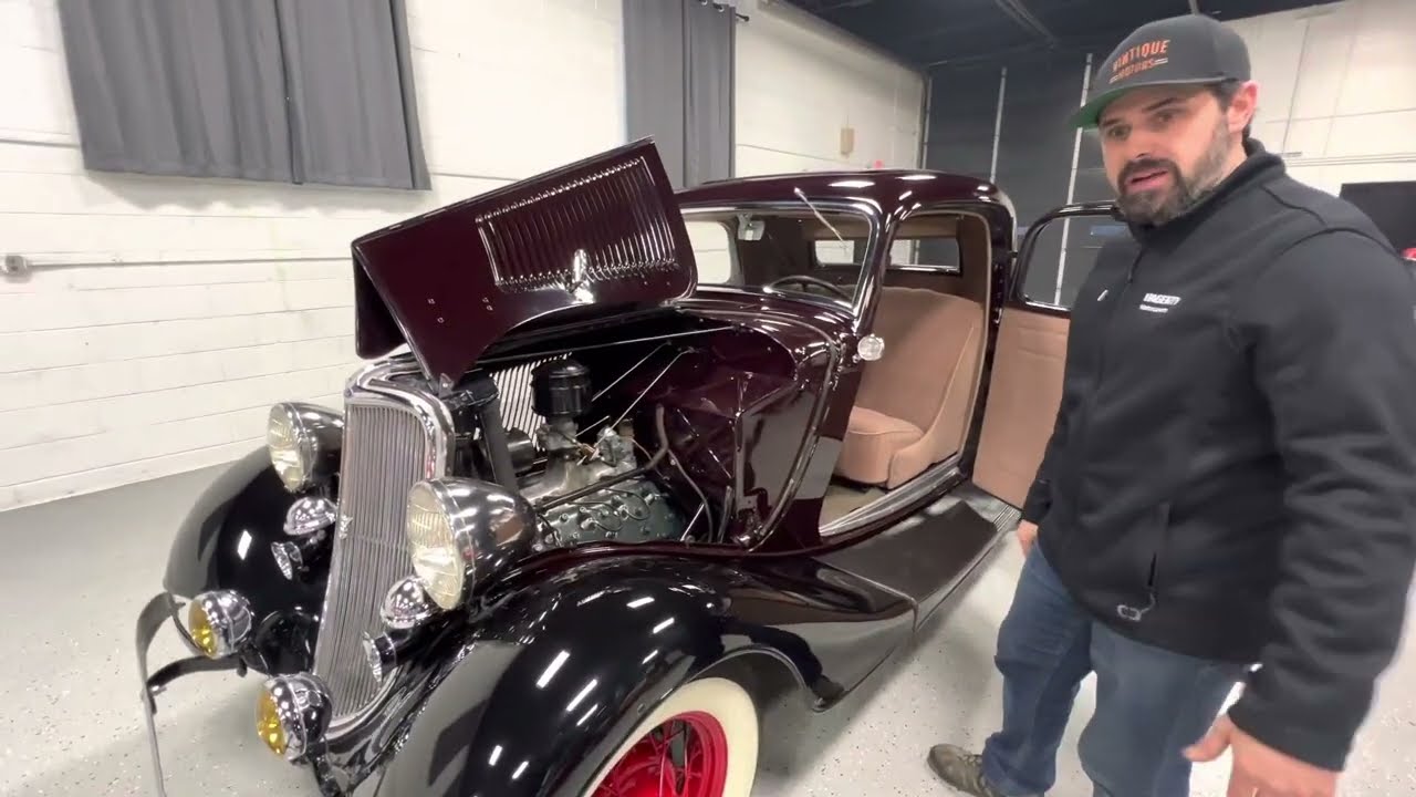 1933 Ford Model 40 Deluxe 3-Window Coupe Walk Around and Start Up