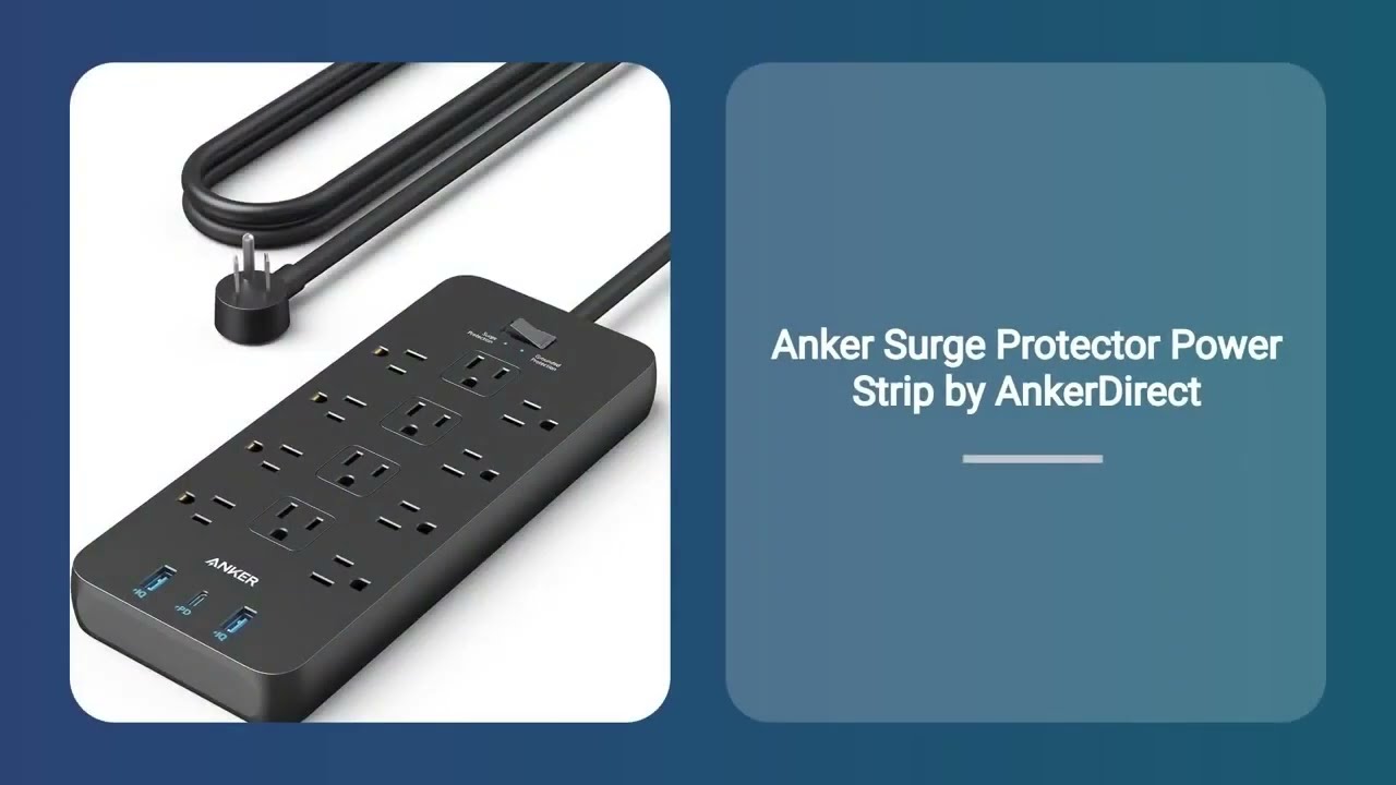 Anker 12-Outlet Surge Protector Power Strip (2100J) Review | USB-C & USB Ports for Safe Charging