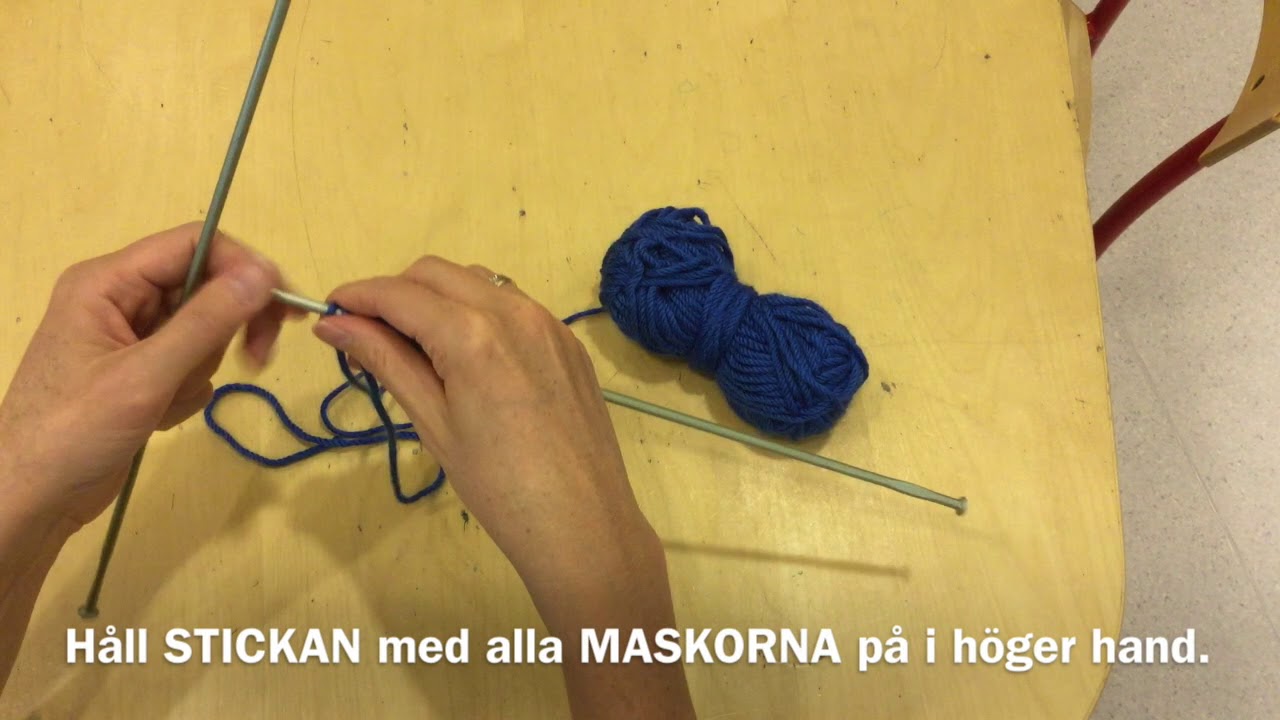 Lägg upp och sticka räta maskor - vänsterhänt