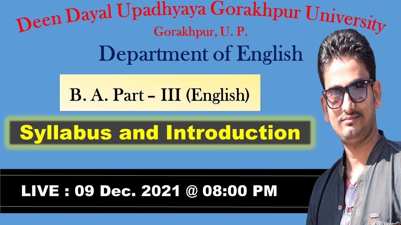Syllabus and Introduction BA - 3 || DDUGU || 2021 - 2022 final Exams