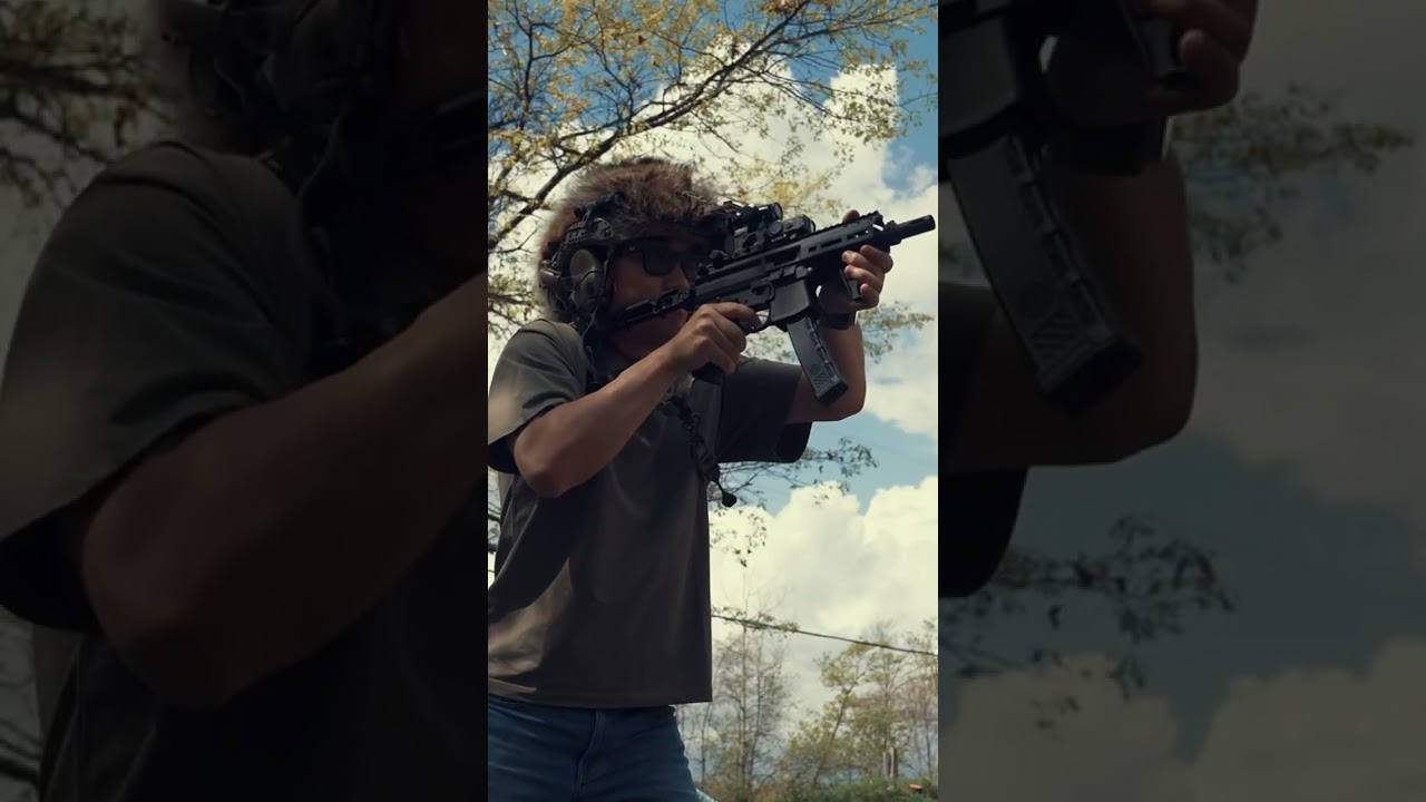 Semi auto MPX k running with DTT FRT and MM trip bar #cinematic #pewgun #pewpew #fun #shootingrange