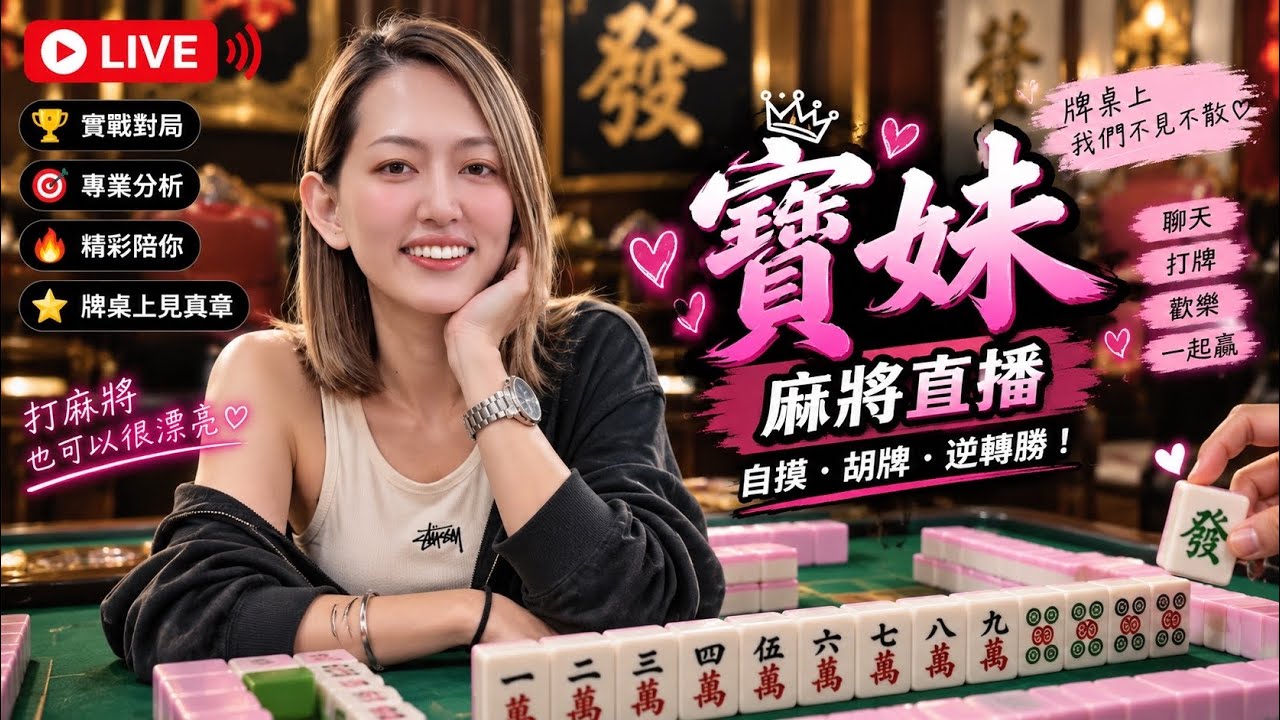 台灣麻將24小時直播/皇家柳丁麻將競技20230514/直播視角-寶妹