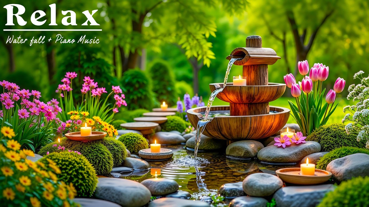 Healing Relaxing Music Relieves Stress, Calm Anxiety & Depression 🌿 Bamboo Water Sounds for Sleep