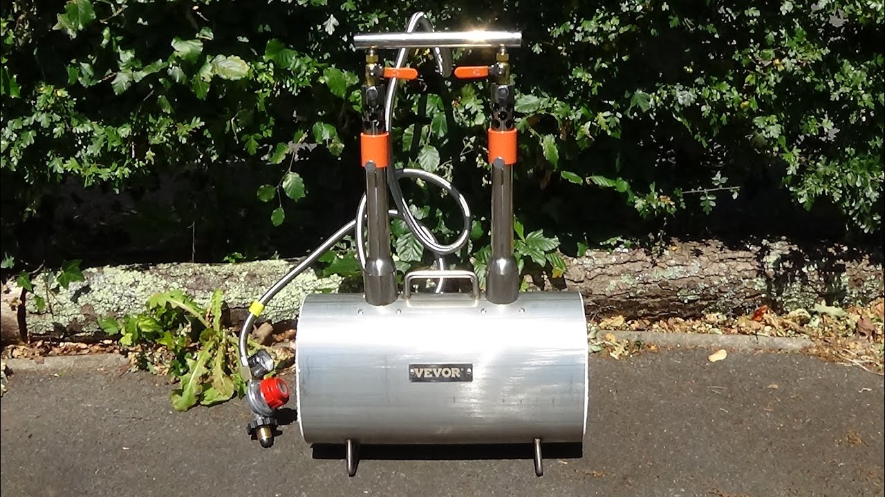VEVOR STAINLESS STEEL DOUBLE BURNER PROPANE GAS FORGE REVIEW, INSTALLATION & USE
