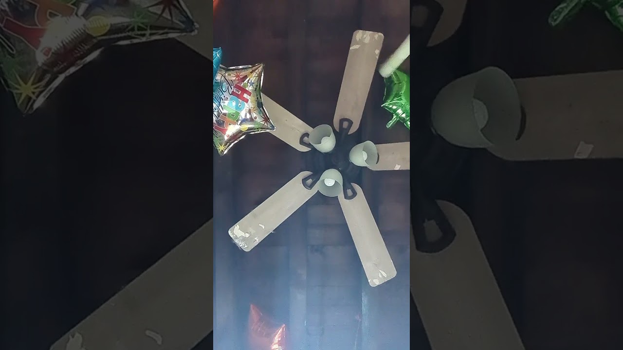 Levi's birthday balloons and ceiling fan #ceilingfan