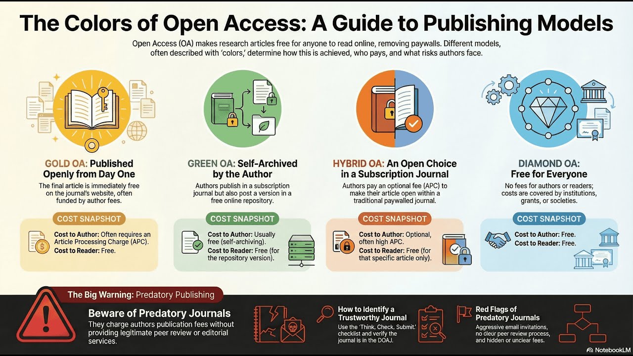 The Colors of Open Access: Understand Gold, Green, Hybrid & Diamond OA in Minutes!