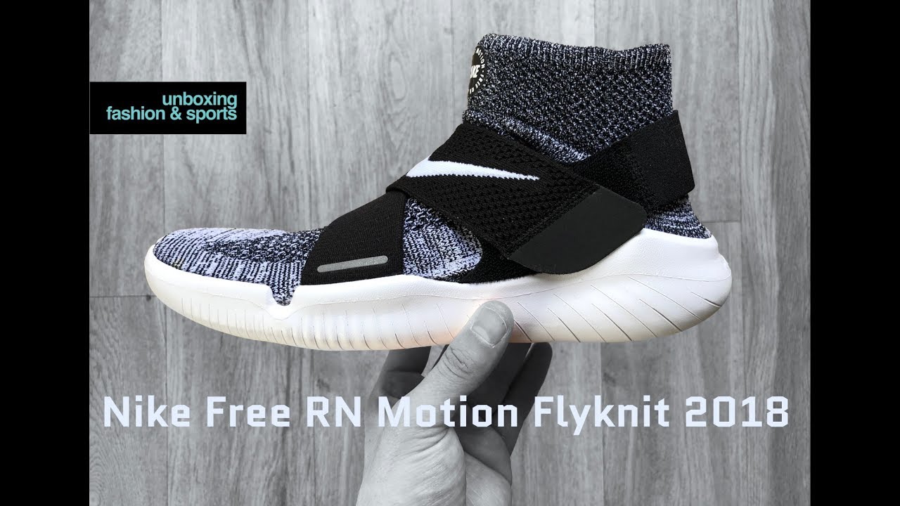 Nike Free RN Motion Flyknit 2018 &lsquo;Black/white&rsquo; | UNBOXING & ON FEET | running shoes | 4K