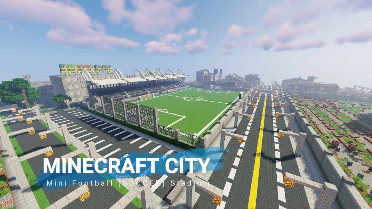 Minecraft City - Building a mini football (soccer) stadium - Minecraft Timelapse